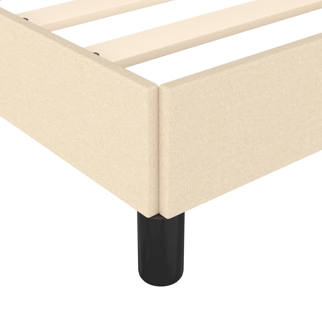 Estrutura de cama 90x190 cm tecido cor creme