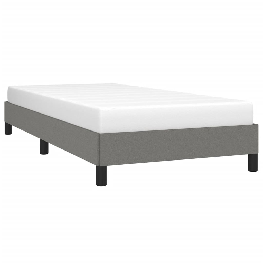 Estrutura de cama 90x200 cm tecido cinzento-escuro