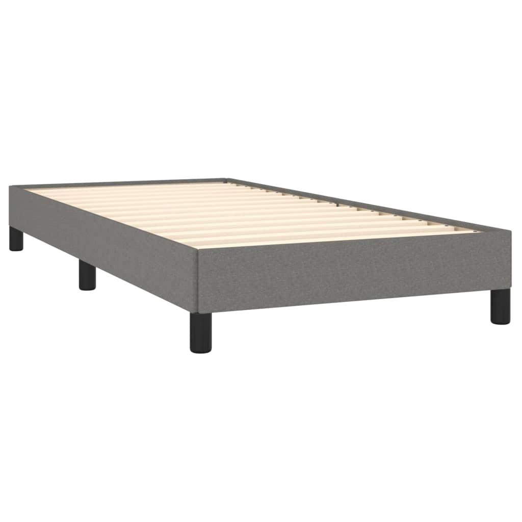 Estrutura de cama 90x200 cm tecido cinzento-escuro