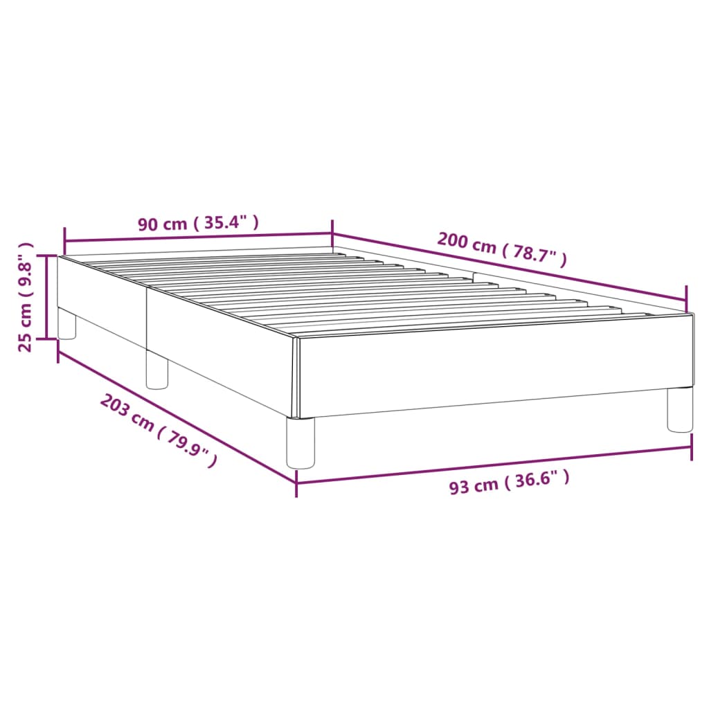 Estrutura de cama 90x200 cm tecido preto