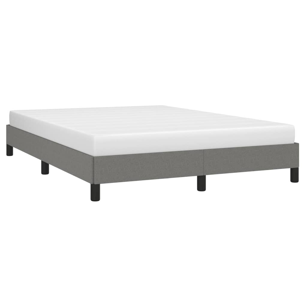 Estrutura de cama 140x190 cm tecido cinzento-escuro