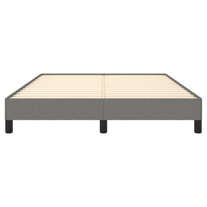 Estrutura de cama 140x190 cm tecido cinzento-escuro