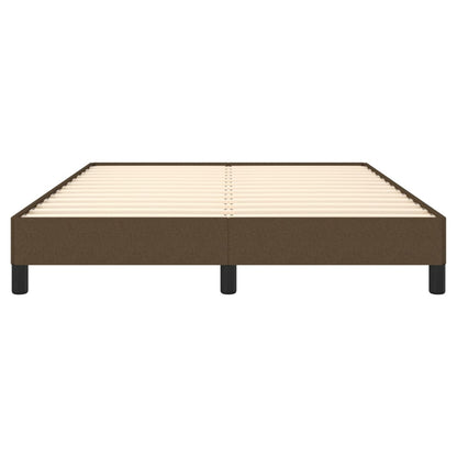 Estrutura de cama 140x190 cm tecido castanho-escuro