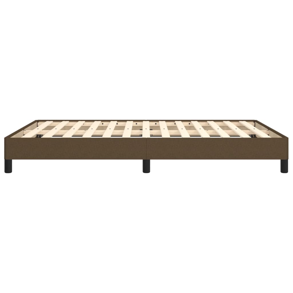 Estrutura de cama 140x190 cm tecido castanho-escuro