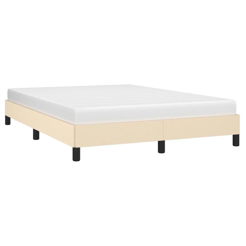 Estrutura de cama 140x190 cm tecido cor creme