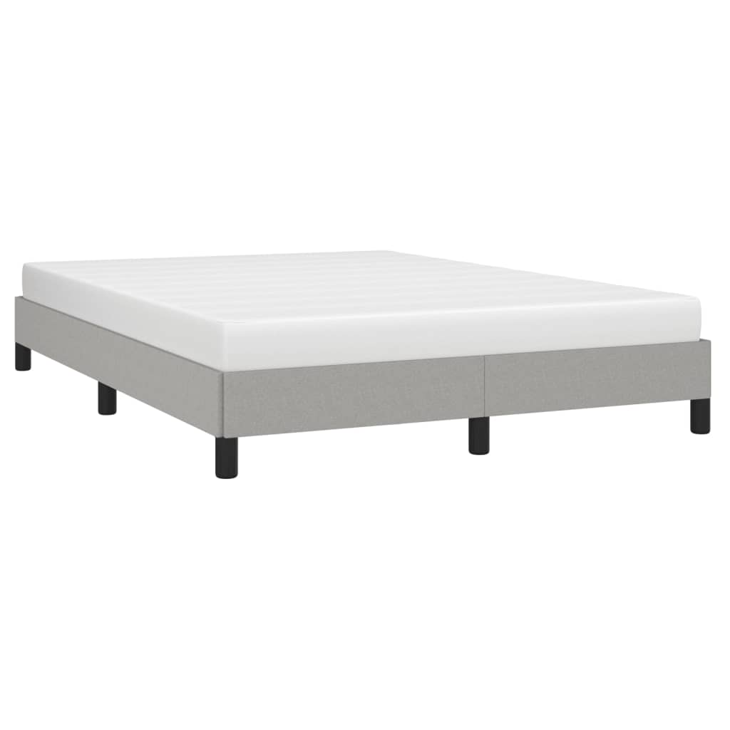 Estrutura de cama 140x200 cm tecido cinza-claro