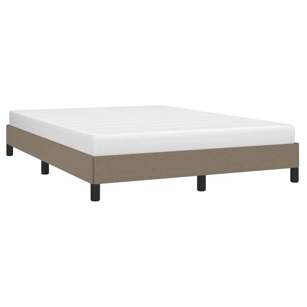 Estrutura de cama 140x200 cm tecido cinza-acastanhado