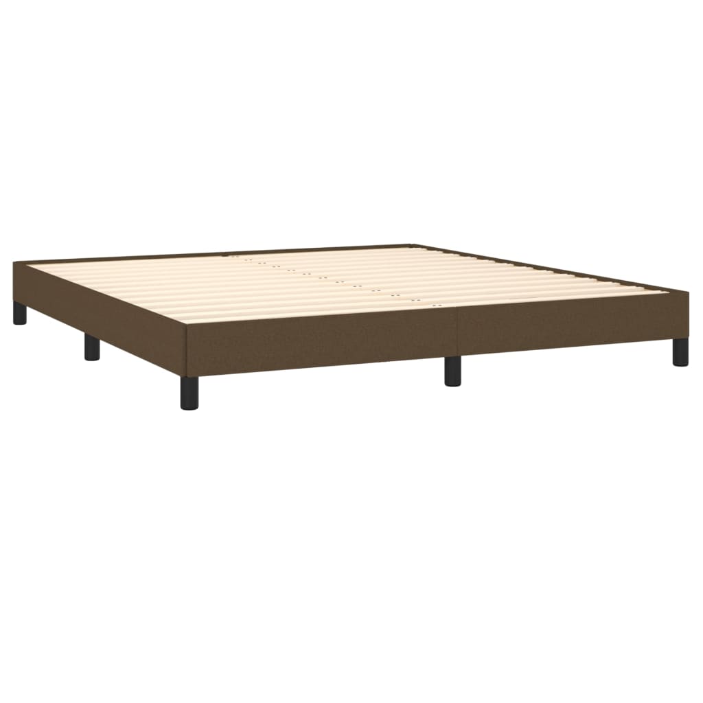 Estrutura de cama 160x200 cm tecido castanho-escuro