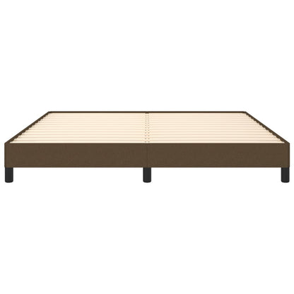 Estrutura de cama 160x200 cm tecido castanho-escuro