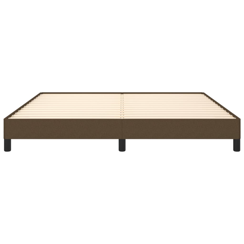 Estrutura de cama 180x200 cm tecido castanho-escuro