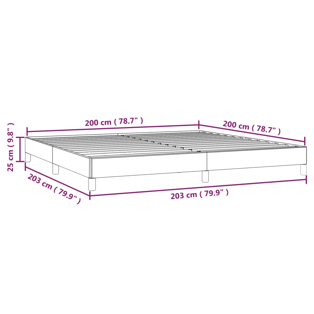 Estrutura de cama tecido cinzento-escuro 200x200 cm