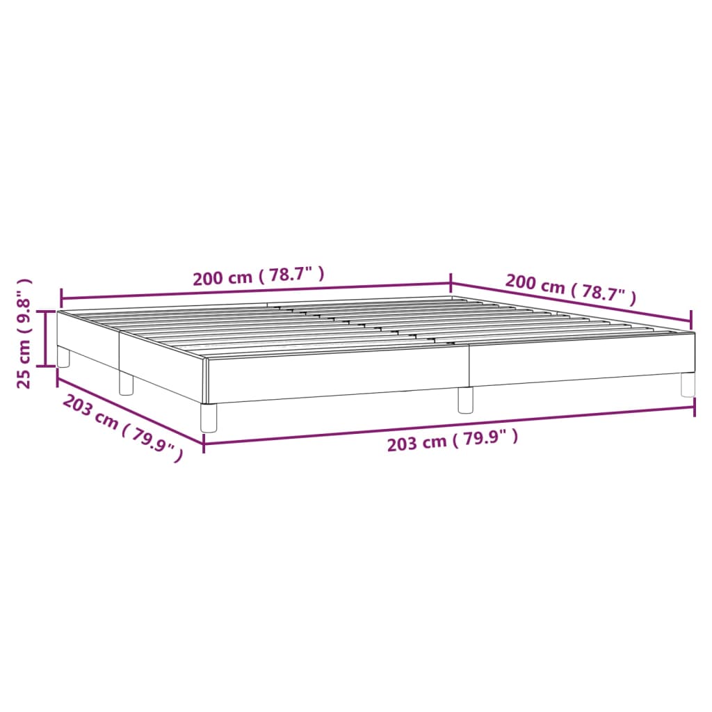 Estrutura de cama tecido cinzento-acastanhado 200x200 cm