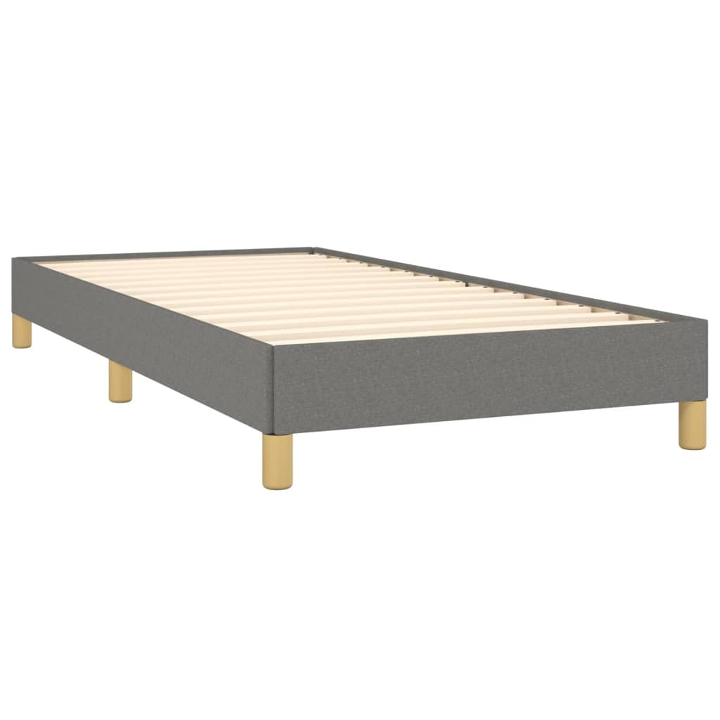 Estrutura de cama 90x190 cm tecido cinzento-escuro