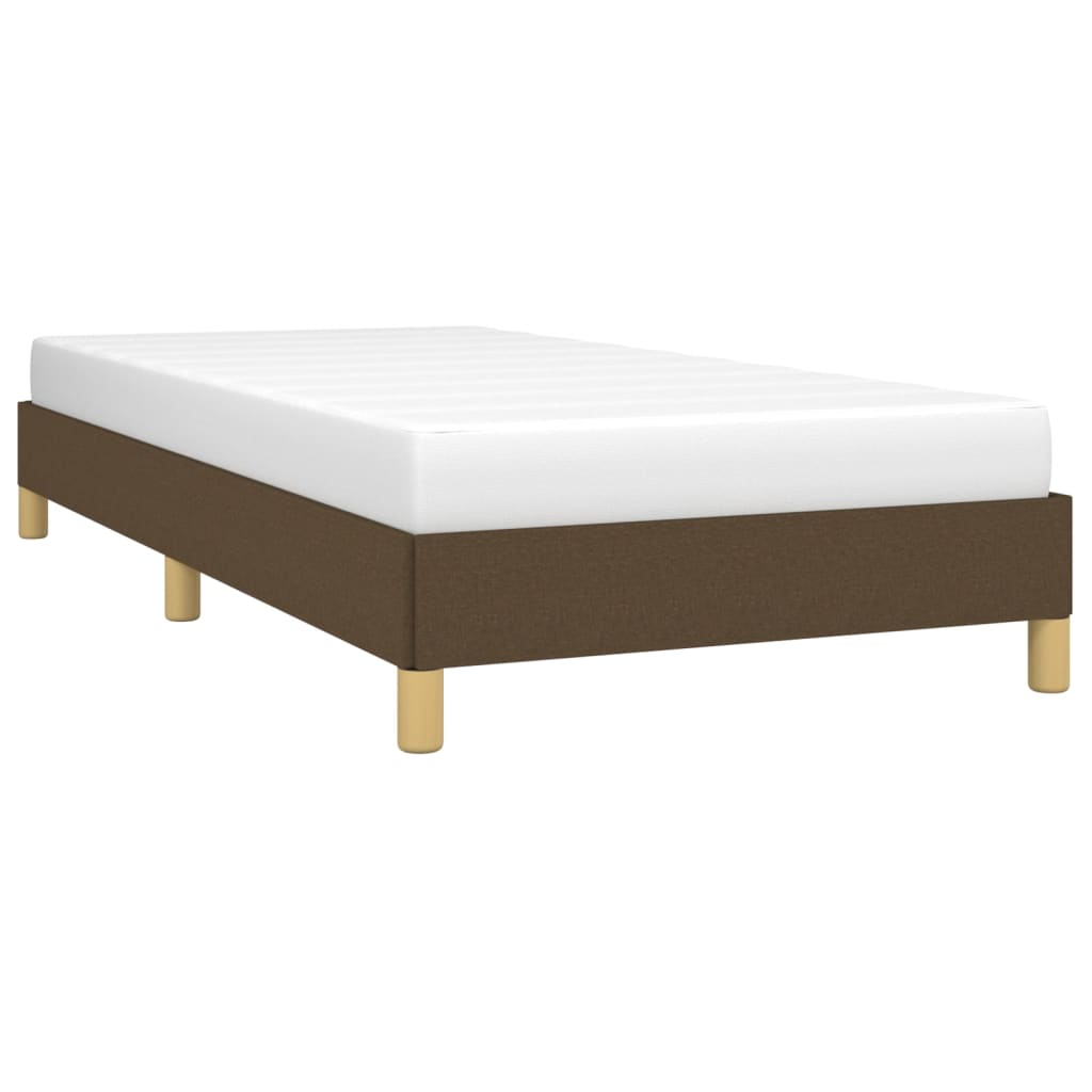 Estrutura de cama 90x190 cm tecido castanho-escuro