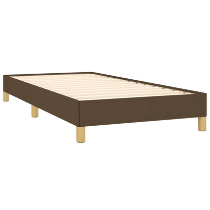 Estrutura de cama 90x190 cm tecido castanho-escuro