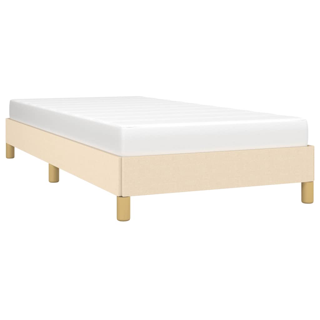 Estrutura de cama 90x190 cm tecido cor creme