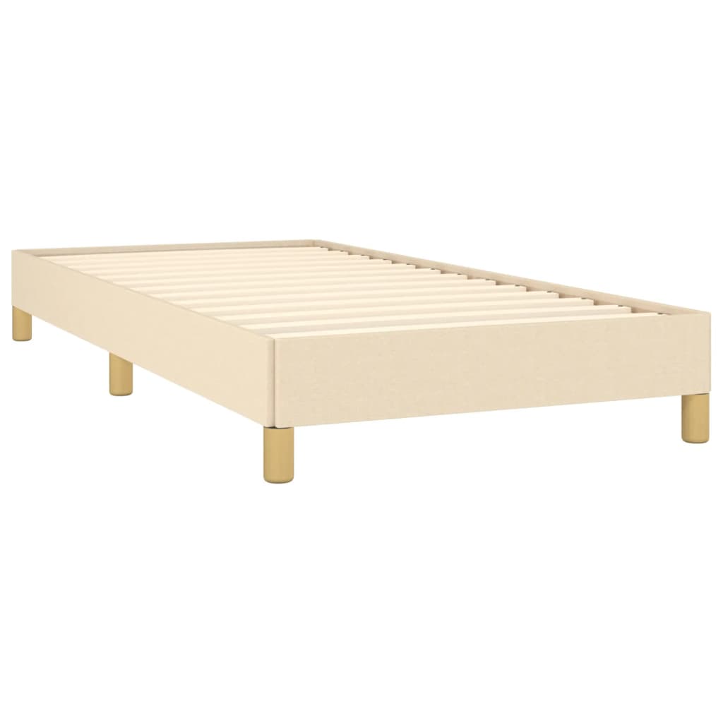 Estrutura de cama 90x190 cm tecido cor creme