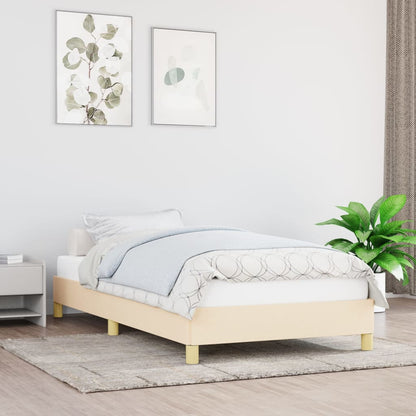 Estrutura de cama 90x190 cm tecido cor creme