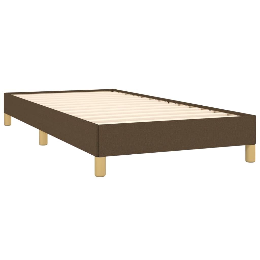 Estrutura de cama 100x200 cm tecido castanho-escuro