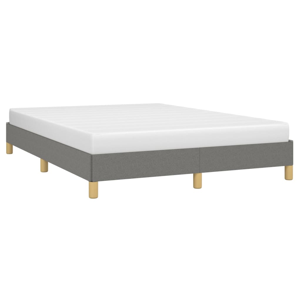 Estrutura de cama 140x190 cm tecido cinzento-escuro