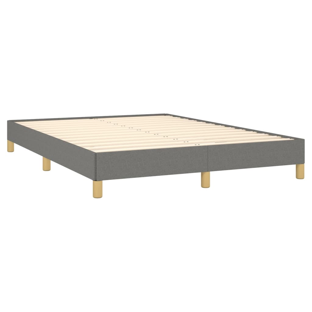 Estrutura de cama 140x190 cm tecido cinzento-escuro