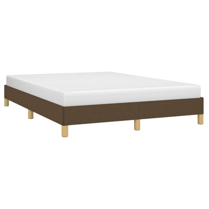 Estrutura de cama 140x190 cm tecido castanho-escuro