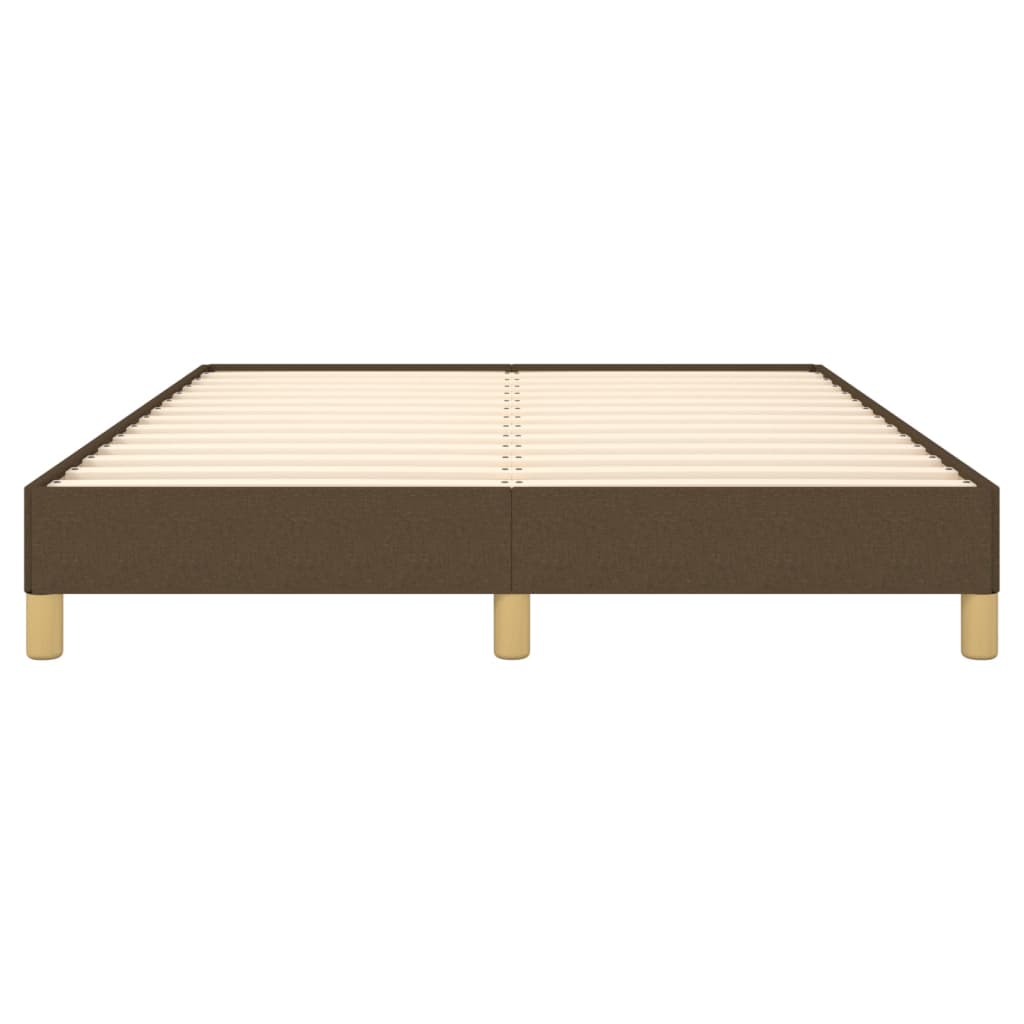 Estrutura de cama 140x190 cm tecido castanho-escuro