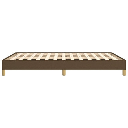 Estrutura de cama 140x190 cm tecido castanho-escuro