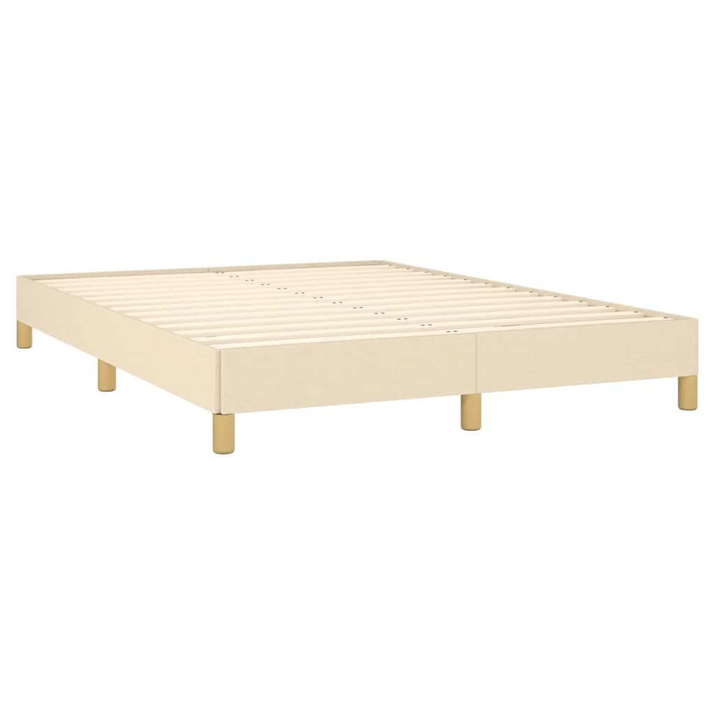 Estrutura de cama 140x190 cm tecido cor creme