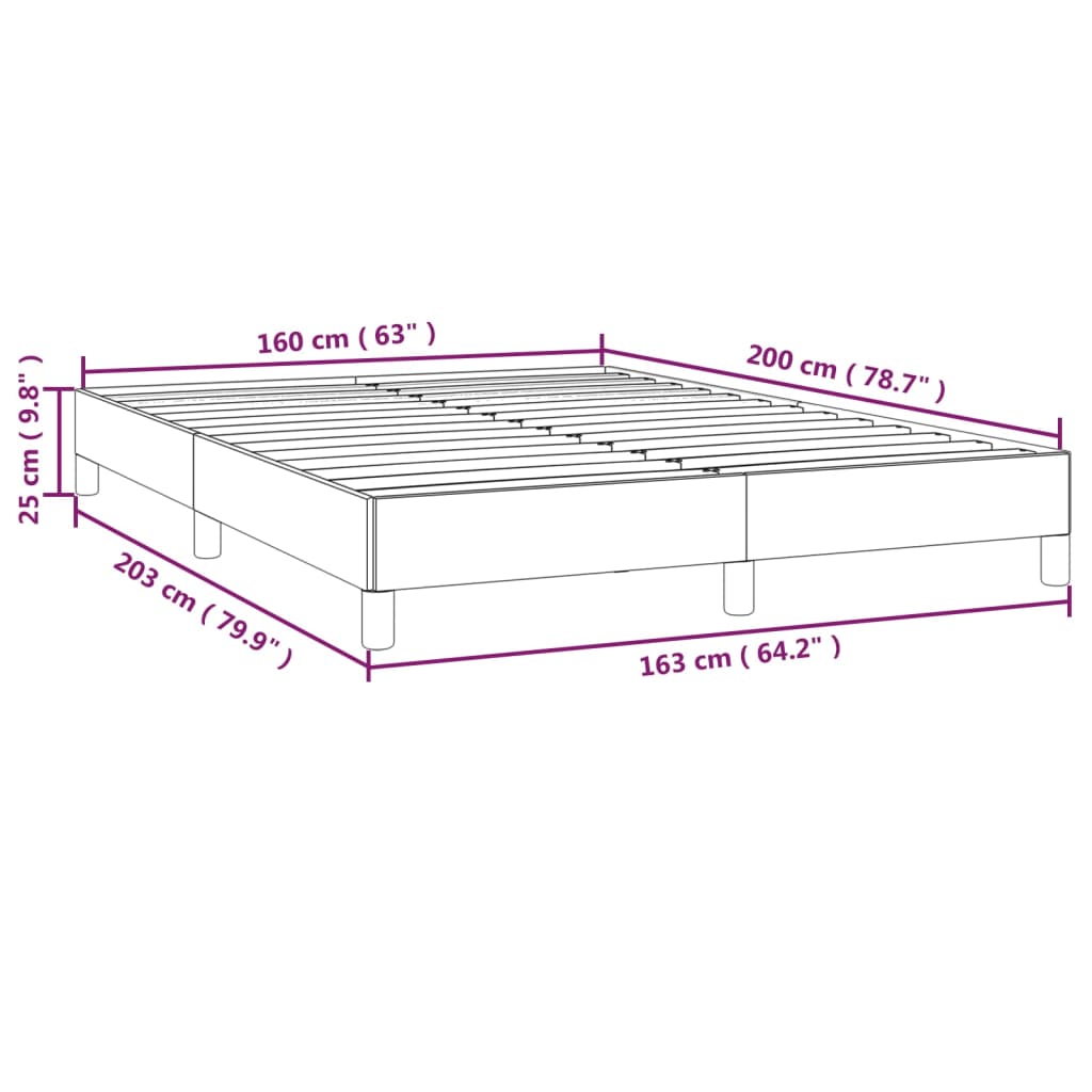 Estrutura de cama 160x200 cm tecido preto