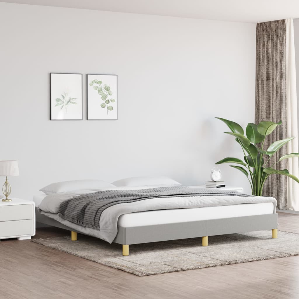 Estrutura de cama 180x200 cm tecido cinza-claro