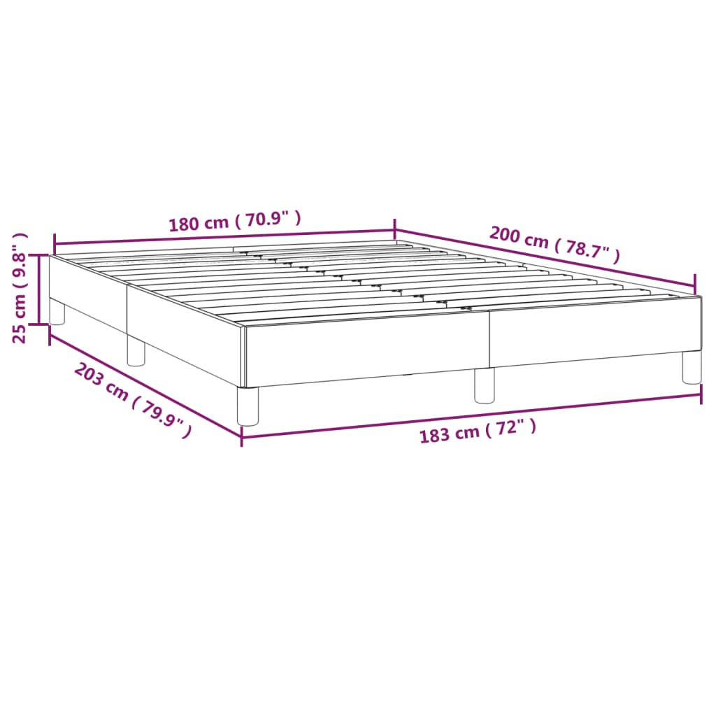 Estrutura de cama 180x200 cm tecido preto