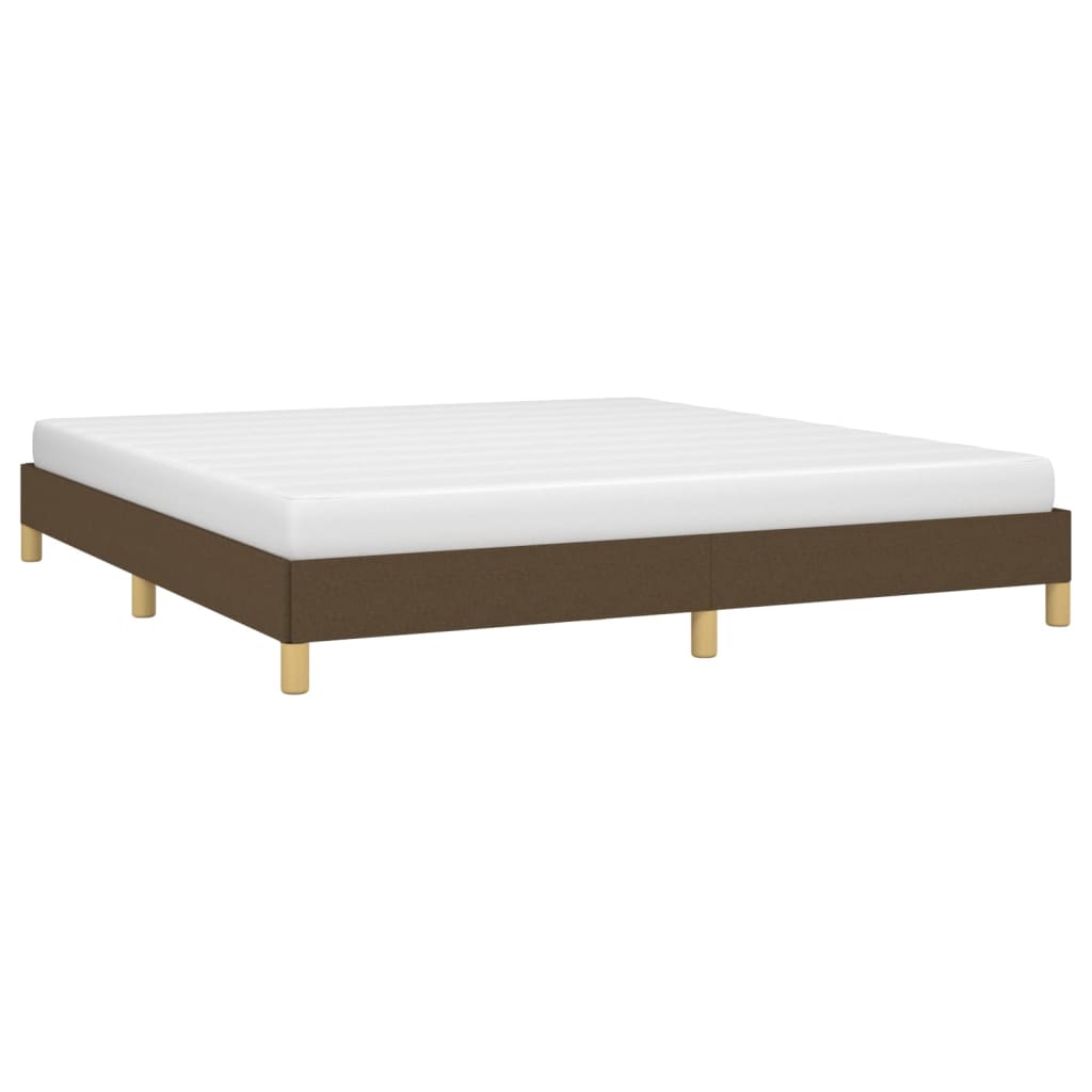 Estrutura de cama 180x200 cm tecido castanho-escuro