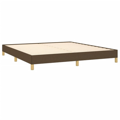 Estrutura de cama 180x200 cm tecido castanho-escuro