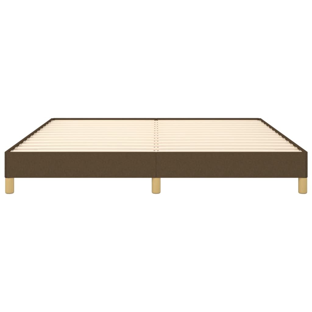 Estrutura de cama 180x200 cm tecido castanho-escuro