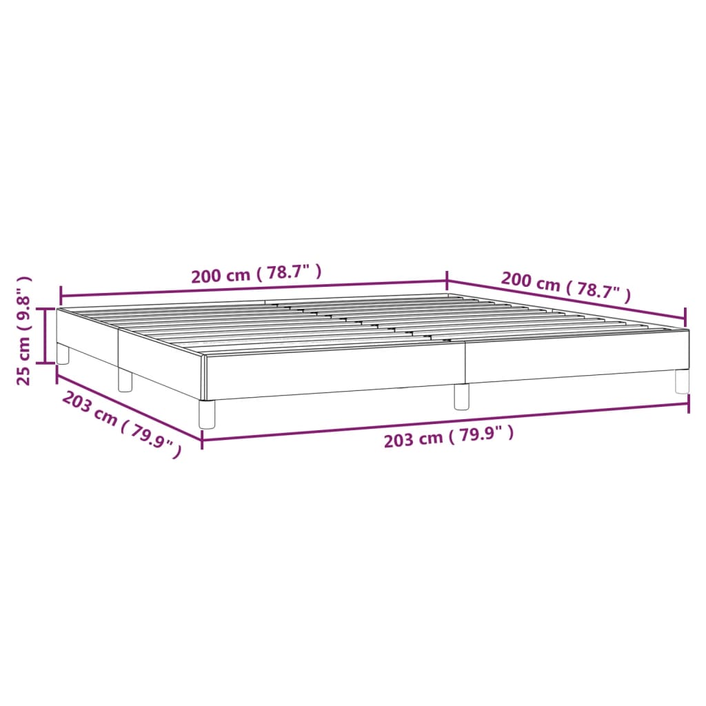 Estrutura de cama 200x200 cm tecido cinzento-claro