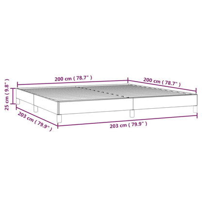 Estrutura de cama tecido castanho-escuro 200x200 cm