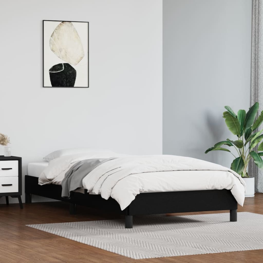 Estrutura de cama 80x200 cm couro artificial preto