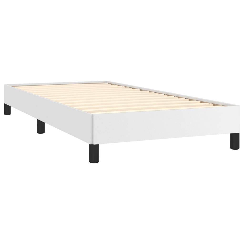 Estrutura de cama 80x200 cm couro artificial branco