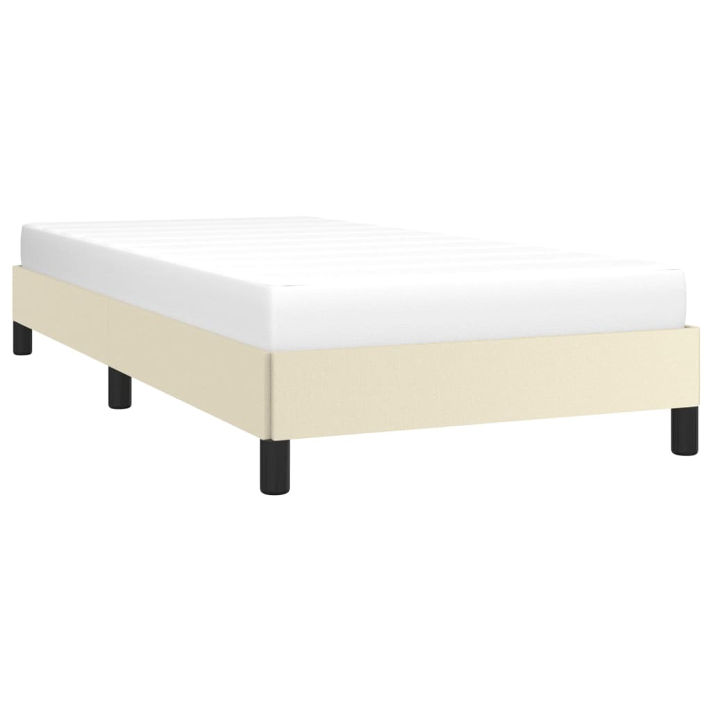 Estrutura de cama 80x200 cm couro artificial cor creme