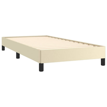 Estrutura de cama 80x200 cm couro artificial cor creme