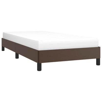 Estrutura de cama 80x200 cm couro artificial castanho