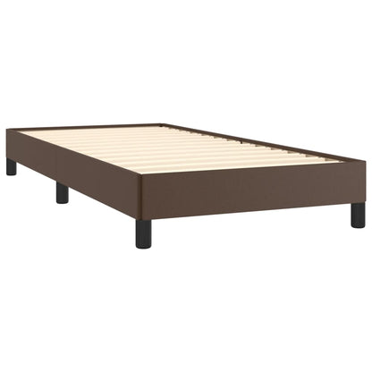 Estrutura de cama 80x200 cm couro artificial castanho