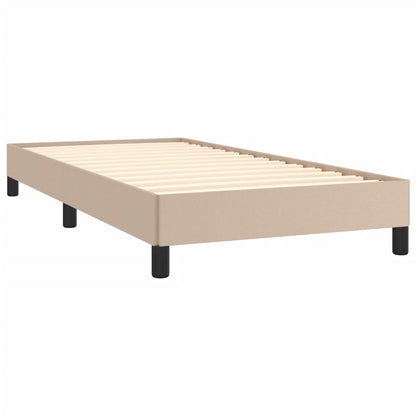 Estrutura de cama 80x200 cm couro artificial cor cappuccino