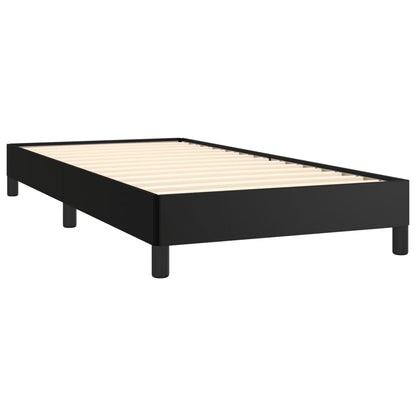 Estrutura de cama 90x190 cm couro artificial preto