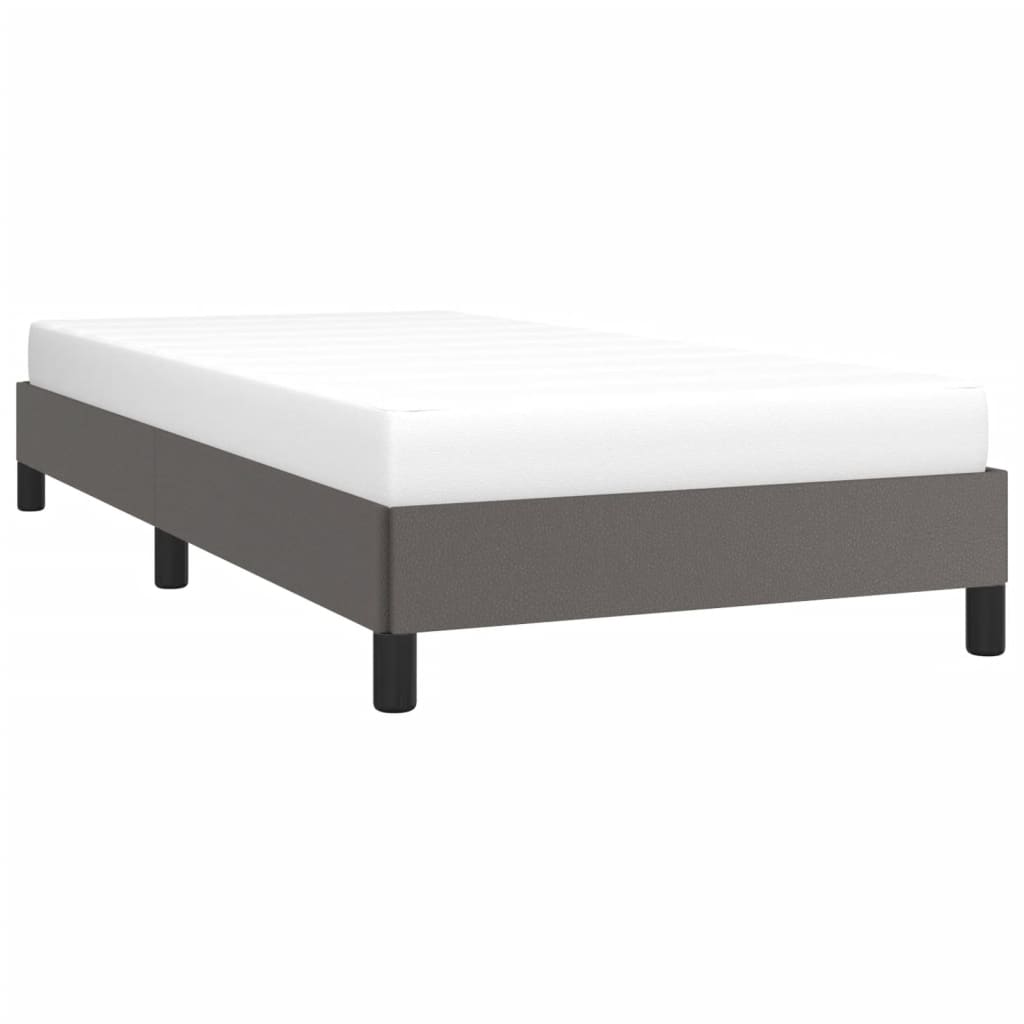 Estrutura de cama 90x190 cm couro artificial cinzento