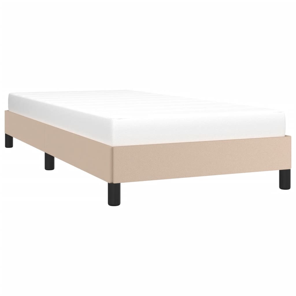 Estrutura de cama 90x190 cm couro artificial cappuccino