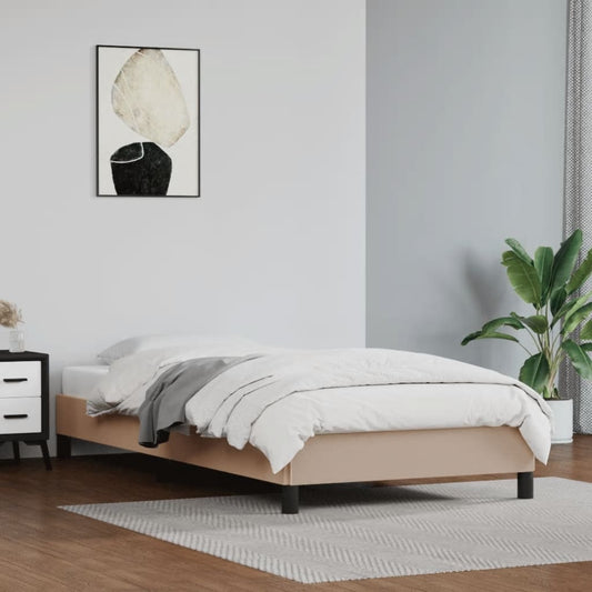 Estrutura de cama 90x190 cm couro artificial cappuccino