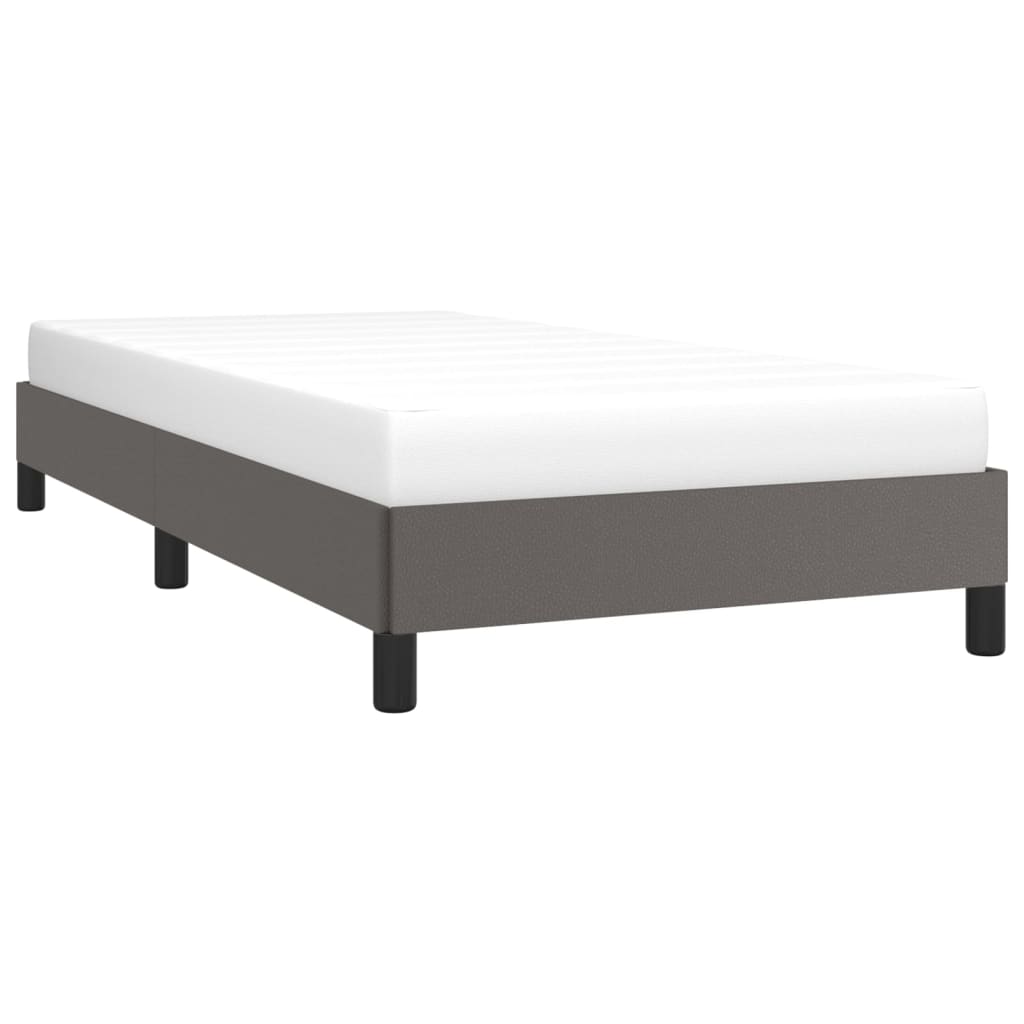 Estrutura de cama 90x200 cm couro artificial cinzento