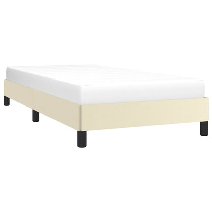 Estrutura de cama 100x200 cm couro artificial cor creme